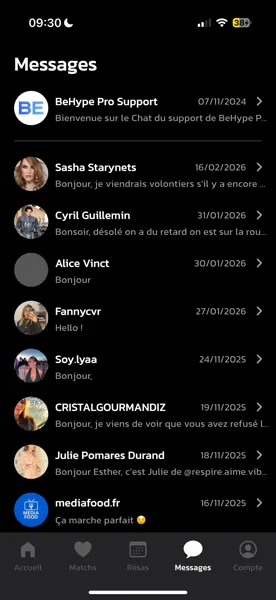 Application BeHype - statistiques et résultats des campagnes